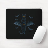 Tapis De Souris Vamre Cat With Bat Wings _ Cute Soky Halloween Des (Avec souris)