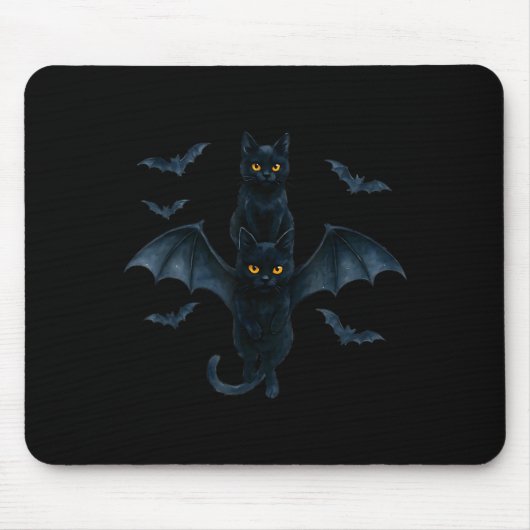 Tapis De Souris Vamre Cat With Bat Wings _ Cute Soky Halloween Des (Devant)