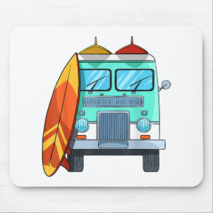 Tapis De Souris Van de surf Planche de surf Palmiers Surfing Surfe
