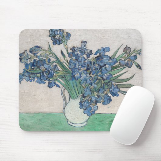 Tapis De Souris Van Gogh Iris Vase Peinture Impressionnisme (Avec souris)