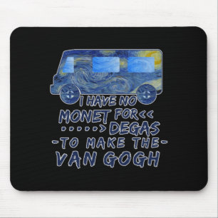 Tapis De Souris Van Gogh Monet Degas drôle Artiste Jeu de mots Hum