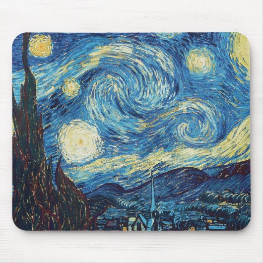 Tapis De Souris Van Gogh Starry Classic Nuit Impressionnisme Art (Devant)