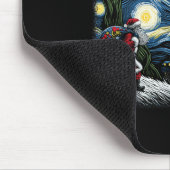 Tapis De Souris Van Gogh Starry Nuit Père Noël Noël hiver neige (Coin)