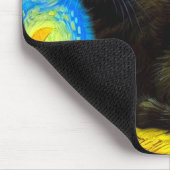 Tapis De Souris Van Gogh Style Starry Night Cat (Coin)