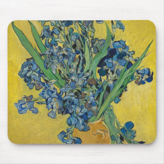 Tapis De Souris Van Gogh Vase avec Irises sur Yellow (Devant)