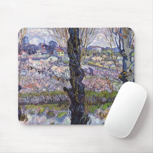 Tapis De Souris Van Gogh Vue Arles Jardin Fleuri (Avec souris)