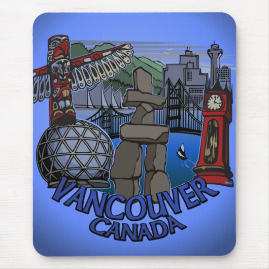 Tapis De Souris Vancouver Canada Souvenir Mousepad Cadeaux embléma (Devant)