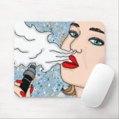 Tapis De Souris Vaping Lady main dessinée Pop Art style rétro (Avec souris)