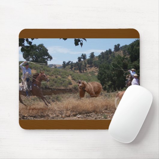 Tapis De Souris Vaquero Roping Mousepad grisâtre (Avec souris)