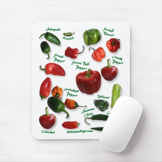 Tapis De Souris Variétés de piment (Avec souris)