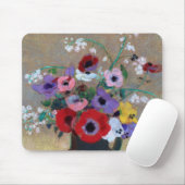 Tapis De Souris Vase aux fleurs mixtes, Redon (Avec souris)