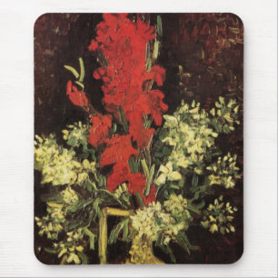 Tapis De Souris Vase avec Glaïeuls, Œillets par Vincent van Gogh