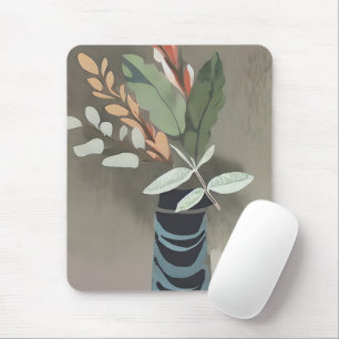 Tapis De Souris Vase de feuilles art minimaliste