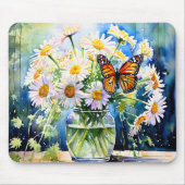Tapis De Souris Vase de marguerites joli floral (Devant)