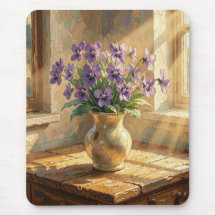 Vase de violettes violettes Impasto