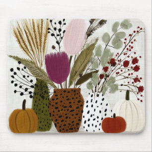 Tapis De Souris Vases tachetés léopard prune et olive