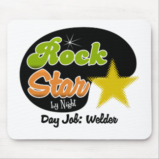 Tapis De Souris Vedette du rock par nuit - soudeuse du travail de