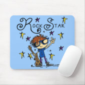 Tapis De Souris Vedette du rock rousse de garçon (Avec souris)