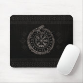 Tapis De Souris Vegvisir avec Ouroboros et runes (Avec souris)
