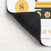 Tapis De Souris Véhicule de grue de construction jaune Monogrammes (Coin)
