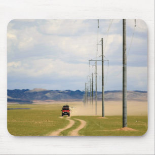 Tapis De Souris Véhicules 4X4 sur route de terre, désert de Gobi
