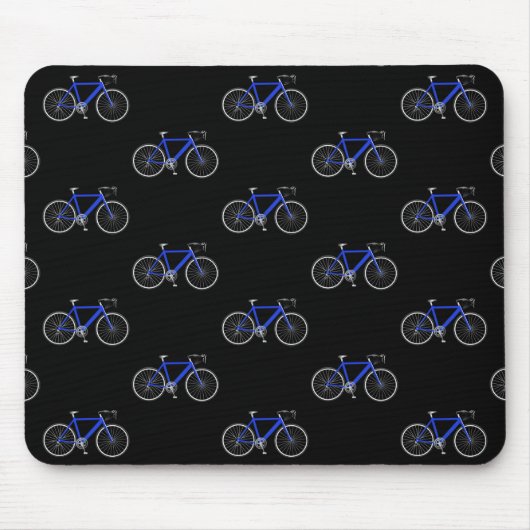 Tapis De Souris vélo bleu sur noir (Devant)