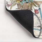 Tapis De Souris Vélo de Paris avec des fleurs (Coin)