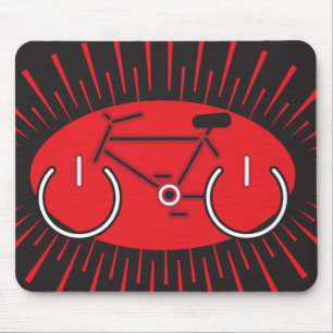 Tapis De Souris Vélo de puissance rouge et noire