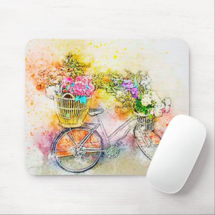 Tapis De Souris Vélo et fleurs