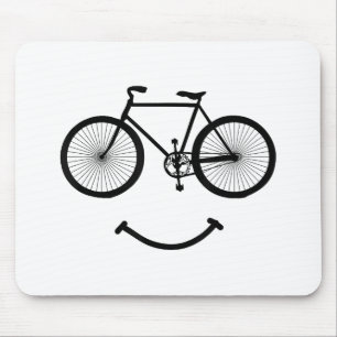 Tapis De Souris Vélo et sourire T-shirt Tee - shirt de vélo Blac