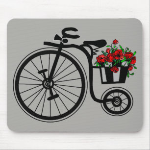 Tapis De Souris Vélo Fleurs Vintages romantiques