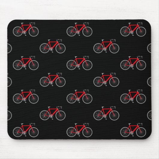 Tapis De Souris vélo rouge sur noir (Devant)