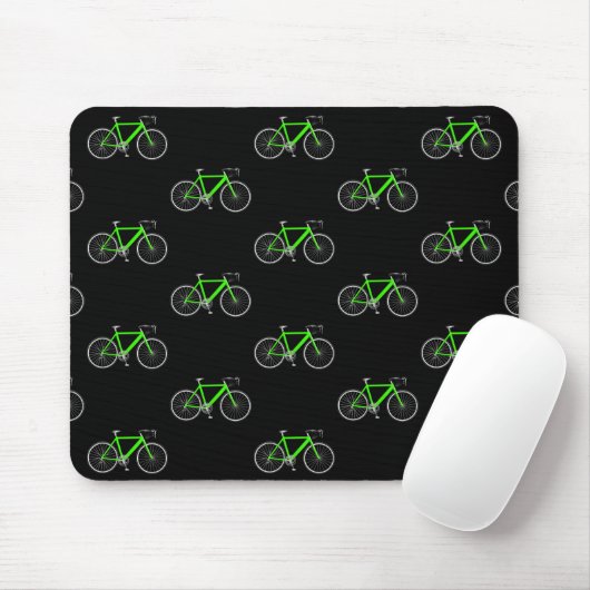 Tapis De Souris vélo vert sur noir (Avec souris)