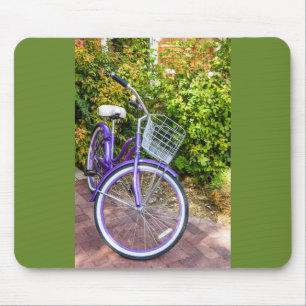 Tapis De Souris Vélo violet brillant prêt pour une balade