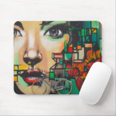 Tapis De Souris Vélos sur le mur de Graffiti (Avec souris)