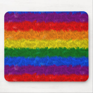 Tapis de souris velu d'arc-en-ciel de Faux