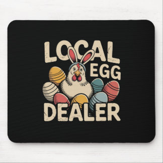 Tapis De Souris Vendeur d'oeufs local poulet rétro drôle agriculte