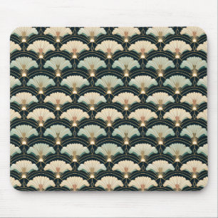 Tapis De Souris Ventilateur d'inspiration japonaise avec accent or