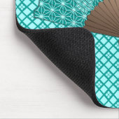 Tapis De Souris Ventilateur japonais en Asanoha motif, Turquoise (Coin)