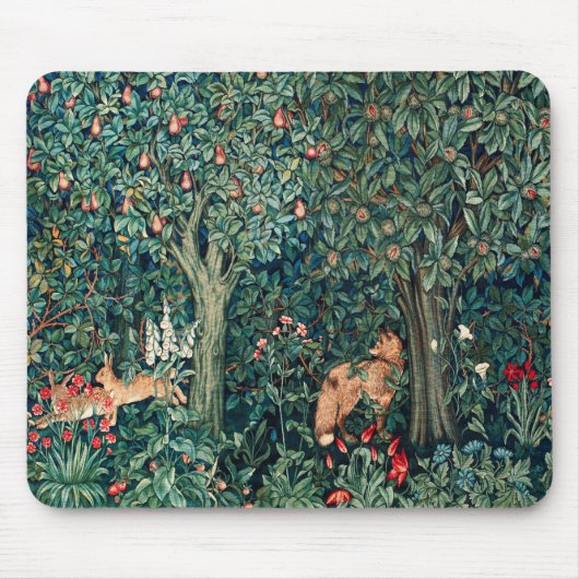Tapis De Souris VERDURE, Hares d'ANIMAUX FORESTIERS, Renard, Flora (Devant)
