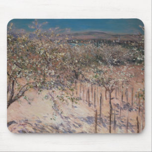 Tapis De Souris Verger avec fleurir des pommiers, Colombes