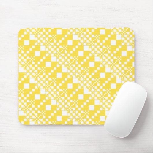 Tapis De Souris Vérifié, Chèques en citron jaune et blanc (Avec souris)