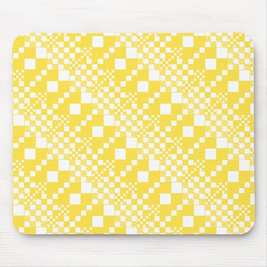 Tapis De Souris Vérifié, Chèques en citron jaune et blanc (Devant)