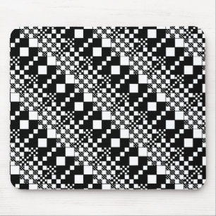 Tapis De Souris Vérifié, Chèques - noir et blanc