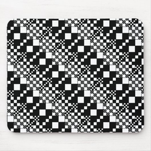 Tapis De Souris Vérifié, Chèques - noir et blanc (Devant)