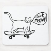 Tapis De Souris VÉRIFIER MEOWT Skateboard Cat (Devant)