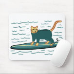 Tapis De Souris VÉRIFIER MEOWT Surfing Cat<br><div class="desc">VÉRIFIEZ MEOWT ! Customisez-le en ajoutant votre propre texte. Consultez ma boutique pour plus de couleurs et de motifs ! Si vous l'achetez,  merci ! N'oubliez pas de partager une photo sur Instagram de celle-ci en action et de m'étiqueter @shoshannahscribbles :)</div>