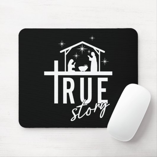 Tapis De Souris Véritable Histoire De Jésus Naissance Noël Scène D (Avec souris)