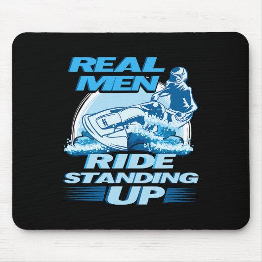 Tapis De Souris Véritable Homme Ride Debout Jet Ski Design (Devant)