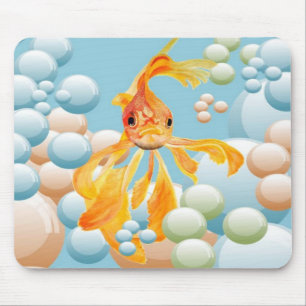 Tapis De Souris Vermillion Oiseaux Dans L'Eau Bubble Pastel